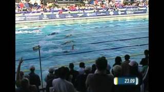 Hayden beats Phelps in 100m freestyle from Universal Sports [upl. by Auahsoj]