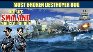 Most Broken Destroyer Duo Smaland amp Marceau Clan Battles worldofwarships [upl. by Denoting306]