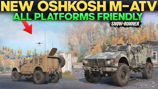 New Oshkosh MATV Vehicle Out Now in SnowRunner With Drone Radar All Platforms Friendly [upl. by Katrine]