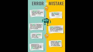 Difference between Error and mistakeyoutube youtubeshorts [upl. by Waddington]