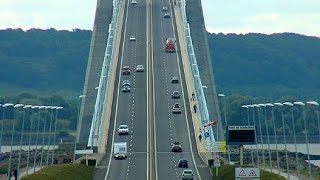 Pont de Normandie 2015  France  Le Havre  Honfleur [upl. by Nyllewell]