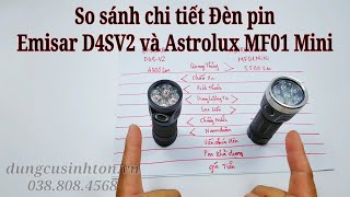 So sánh đèn pin CÔNG SUẤT LỚN siêu nhỏ gọn Emisar D4SV2 và Astrolux MF01 Mini [upl. by Lindholm325]