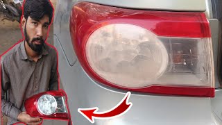 car broken tail light restoration  car back light cleaning  Light Cleaning Point [upl. by Lowery646]