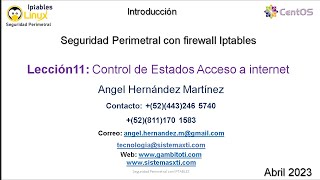 11 Iptables Acceso a internet a los clientes de una red LAN con gestion de estados [upl. by Bahner]