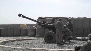 Afghanistan  COP Zormat Calibrating a Howitzer [upl. by Dee660]