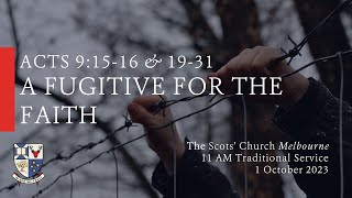 A Fugitive for the Faith  Scots Church 11 AM Sunday Service  1 October 2023 LIVE [upl. by Haran471]