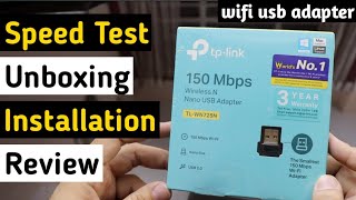 TP link usb wireless wifi adapter for desktop pc and laptops  Speed Test  Installation  Review [upl. by Monaco396]