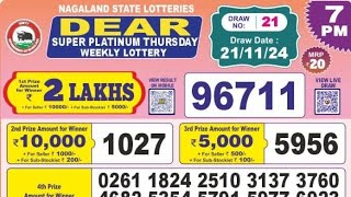 Nagaland State Dear Super Platinum Thursday Weekly Lottery Result Dear Platinum Lottery Result Live [upl. by Ear]