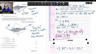 Ley de seno y teorema del coseno en Prueba 2 [upl. by Haddad]