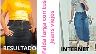 🍒Transforma Jeans a FALDA LARGA CHICAS DIY🌹 [upl. by Kir]