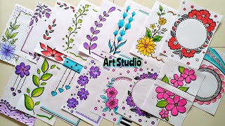 20 BEAUTIFUL BORDER DESIGNSPROJECT WORK DESIGNSA4 SHEETFILEFRONT PAGE DESIGN FOR SCHOOL PROJECTS [upl. by Novia151]