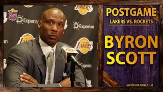 Lakers vs Rockets Byron Scott Talks Julius Randles Injury Dwight And Kobe Scuffle [upl. by Ahsikahs473]