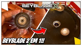 ESSA é a Beyblade 2 EM 1 Apresentando CLONES  TESTE EM BATALHAS [upl. by Leasa]