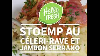 Stoemp au céleri rave et jambon serrano  HelloFresh [upl. by Neffirg]