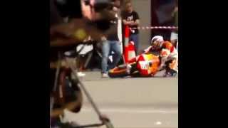 Dani Pedrosa crash slightly on the street [upl. by Yrogiarc]