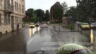 FF Weißenfels  Unwetter 130615  Ausfahrt Rüstwagen [upl. by Ntsud]