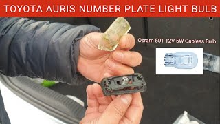 Toyota Auris Tailgate Number Plate Light Bulb Replacement Job Changing the Number Plate Light Bulb [upl. by Ludly]