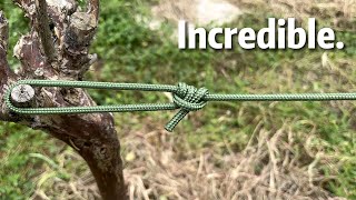 Absolutely the BEST and Easiest Camping Knot （Taut Line Hitch） [upl. by Fahy]