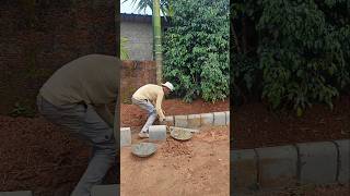 Kerb StoneRetaining wall how to do garden work  low budget plans  garden [upl. by Repip]