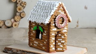 CHRISTMAS GINGERBREAD LOG HOUSE HANIELAS [upl. by Aicelav]