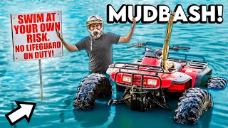 FLOATING MY FOURWHEELER ACROSS LAKE MUD BASH 2023 [upl. by Htebezile706]