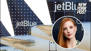 Jessica Chastain faces backlash for ‘embarrassing’ complaint about JetBlue flight ‘Read the room’ [upl. by Buna]