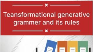 Transformational generative grammar TGG Noam Chomsky transformational rules [upl. by Ayotahs]