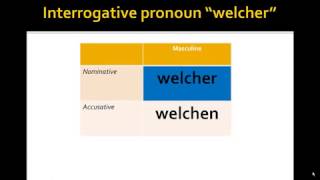 Interrogative German Pronouns Nominative and Accusative [upl. by Alleiram]