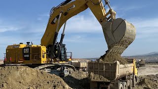 Caterpillar 6015B Excavator Loading Trucks With Two Passes  Sotiriadis Mining Works [upl. by Niessuh]