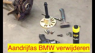 Aandrijfas verwijderen BMW JUISTE MANIER   How to replace Drive Shaft BMW best way [upl. by Klarrisa]