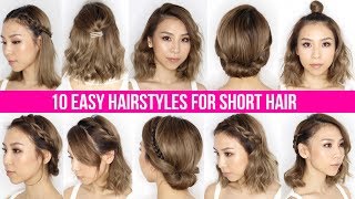 10 Easy Ways To Style Short Hair amp Long Bob  Tina Yong [upl. by Ydennek]