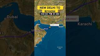 NEW DELHI TO RIYADH FLIGHT ROUTE  AIRBUS A320  delhiairport aviation flightradar24 flight [upl. by Anilemrac253]