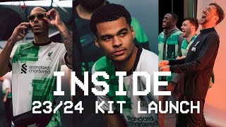 Inside Away Kit Launch Fresh look as Liverpool stars model 2324 shirt [upl. by Eldrida]