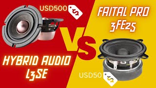 Hybrid Audio L3SE vs Faital Pro 3FE25  is if worth paying more for speaker drivers [upl. by Naujej]