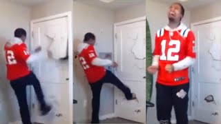 FlightReacts Kicks HUGE HOLE IN DOOR after Patriots Miss GameTying FG vs Giants [upl. by Aiket2]