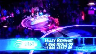 Haley Reinhart Falls During Her Performance on American Idol [upl. by Nairred]