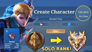 100 WIN RATE FROM WARRIOR TO MYTHIC SOLO RANK  ALUCARD ONLY 😱 hardest challenge ever [upl. by Iver9]