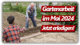 Gartenarbeit Mai  Gurken amp Kartoffeln auspflanzen Knoblauchblüte entfernen Erntezeit [upl. by Nirroc641]