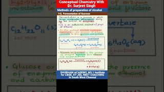 ALCOHOLS14Methods of preparation Fermentation of Sucrose organic chemistry 12th ncert cbse [upl. by Ellenor]