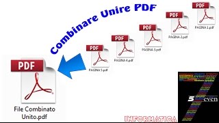 Come Combinare Unire piu file PDF in un unico File PDF [upl. by Eelan974]