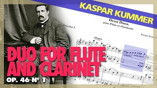 🎼Kaspar KUMMER  Duo for FLUTE and clarinet Op 46 N 1  Sheet Music Scrolling [upl. by Artiek]