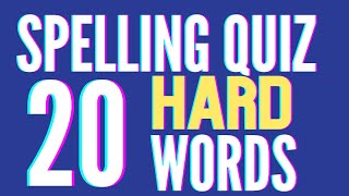 Spelling Quiz 6 Spelling Game Spelling Bee 20 Hard Words [upl. by Eillod884]