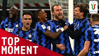 Eriksen Scores 97th Minute FreeKick Winner  Inter 21 Milan  Top Moments  Coppa Italia 202021 [upl. by Haidadej721]