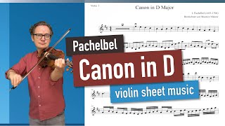 Pachelbel Canon in D Major Violin Sheet Music Playalong for Violin 1 [upl. by Swope672]