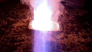 Solid potassium perchlorate sugar rocket fuel burning test  تست سوخت موشک جامد شکری پتاسیم پرکلرات [upl. by Noemad]