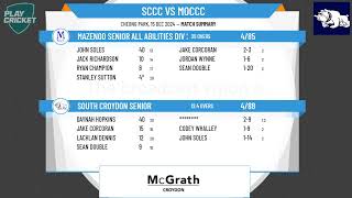 South Croydon Senior v Mazenod Senior All Abilities Div 2 East [upl. by Llenrrad203]