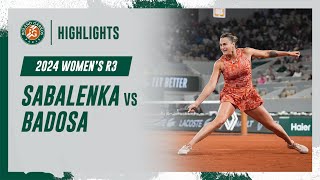 Sabalenka vs Badosa Round 3 Highlights  RolandGarros 2024 [upl. by Nagiam330]