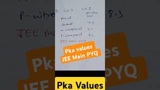 Pka values JEE Main chemistry jeemains2024 shorts shortsfeed jeemainspyq [upl. by Corbie]