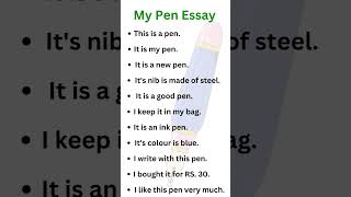 My Pen Essay  My Pen Essay 10 Lines english mypen shorts [upl. by Offen539]