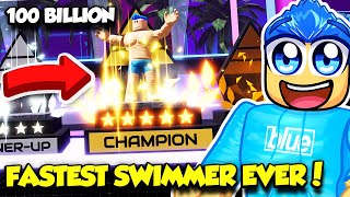 I GOT 100 BILLION STRENGTH IN SWIM LEAGUE AND BECAME THE FASTEST SWIMMER [upl. by Tekla]